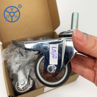 1.2 Inch Silent Non Rotating Rigid TPR Casters For Small Pulleys