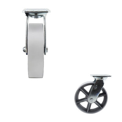 8 Inch Big Diameter 660LBS Load Capacity Cast Iron Hollow Swivel Plate Caster