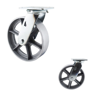 8 Inch Big Diameter 660LBS Load Capacity Cast Iron Hollow Swivel Plate Caster
