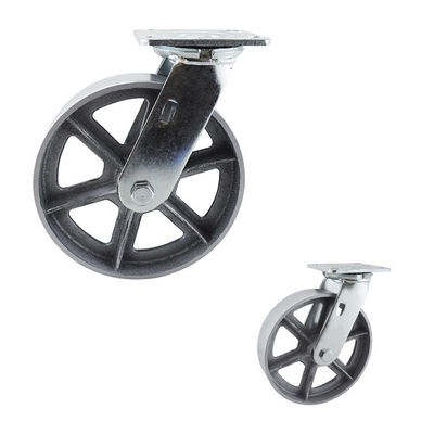 8 Inch Big Diameter 660LBS Load Capacity Cast Iron Hollow Swivel Plate Caster
