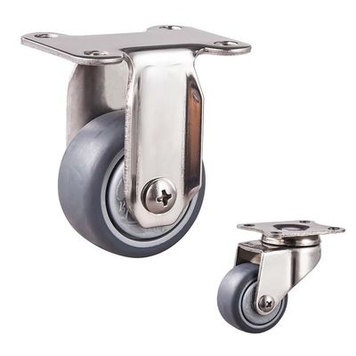 40mm Diameter Light Duty 304 Steel Swivel Locking Thermoplastic Rubber Wheels
