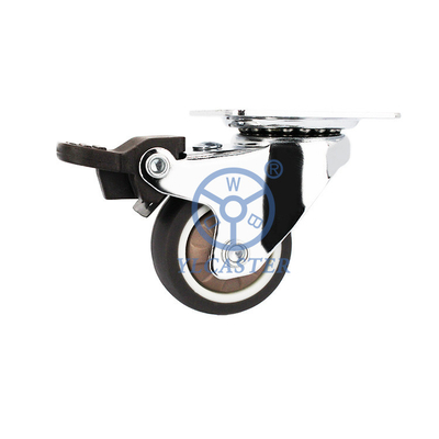 1.5 Inch Thermoplastic Rubber Caster Wheels Front Lock Top Plate Wheel Swivel For Side Tables