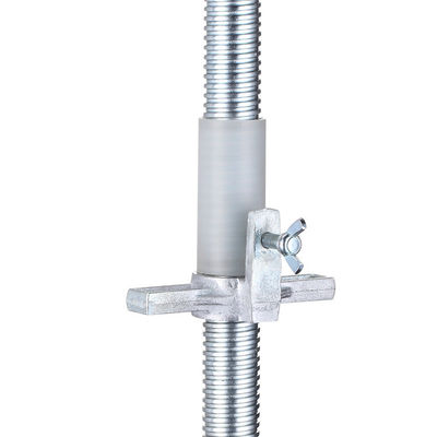 Red Nylon Scaffolding Wheels 8 Inch Solid Steel Long Threaded Stem 2200LBS Swivel Scaffold Casters Adjustable