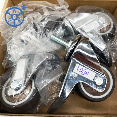 1.2 Inch Silent Non Rotating Rigid TPR Casters For Small Pulleys