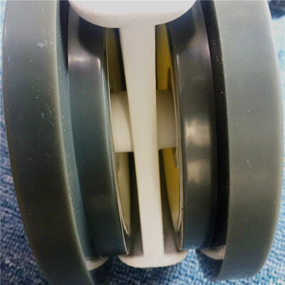 194 mm hoge zwarte PU zwenkwiel met holle kern, industriële kwaliteit, voor zware karren, apparatuur en machines