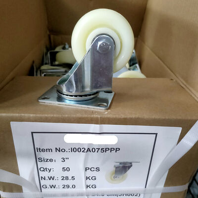 Blauwe rubberen wielen met stalen behuizingsmateriaal perfect voor magazijnen en apparatuur die duurzame wielen nodig hebben