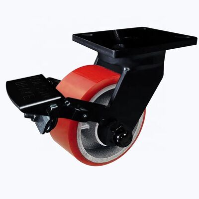 Single Wheel pu caster wheel offering mounting size 3.75 X 2.75 inches caster for industrial carts equipment and material handling needs