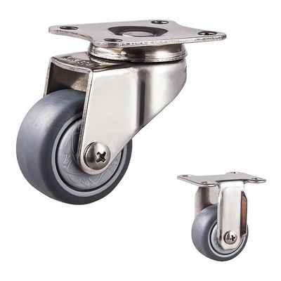 40mm Diameter Light Duty 304 Steel Swivel Locking Thermoplastic Rubber Wheels